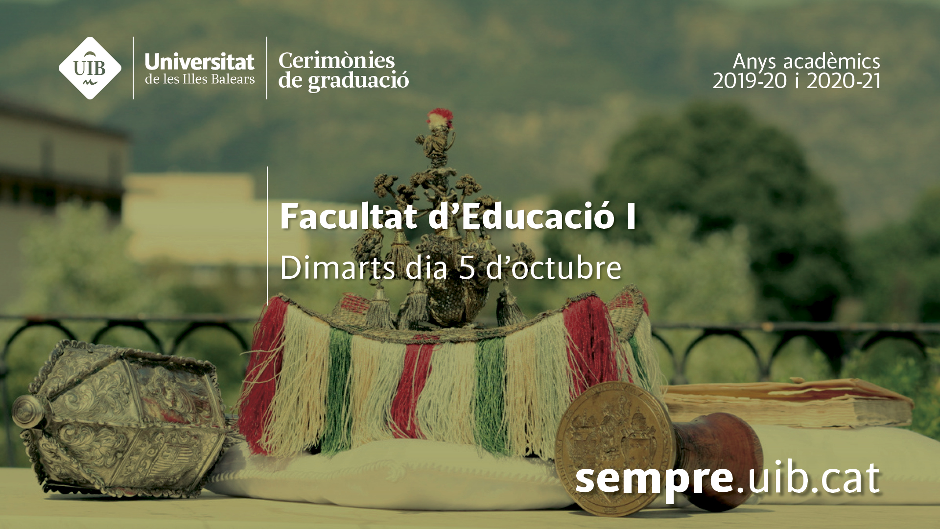 Cerimònia de graduació de la Facultat d' Educació I. Anys acadèmics 2019-20 i 2020-21