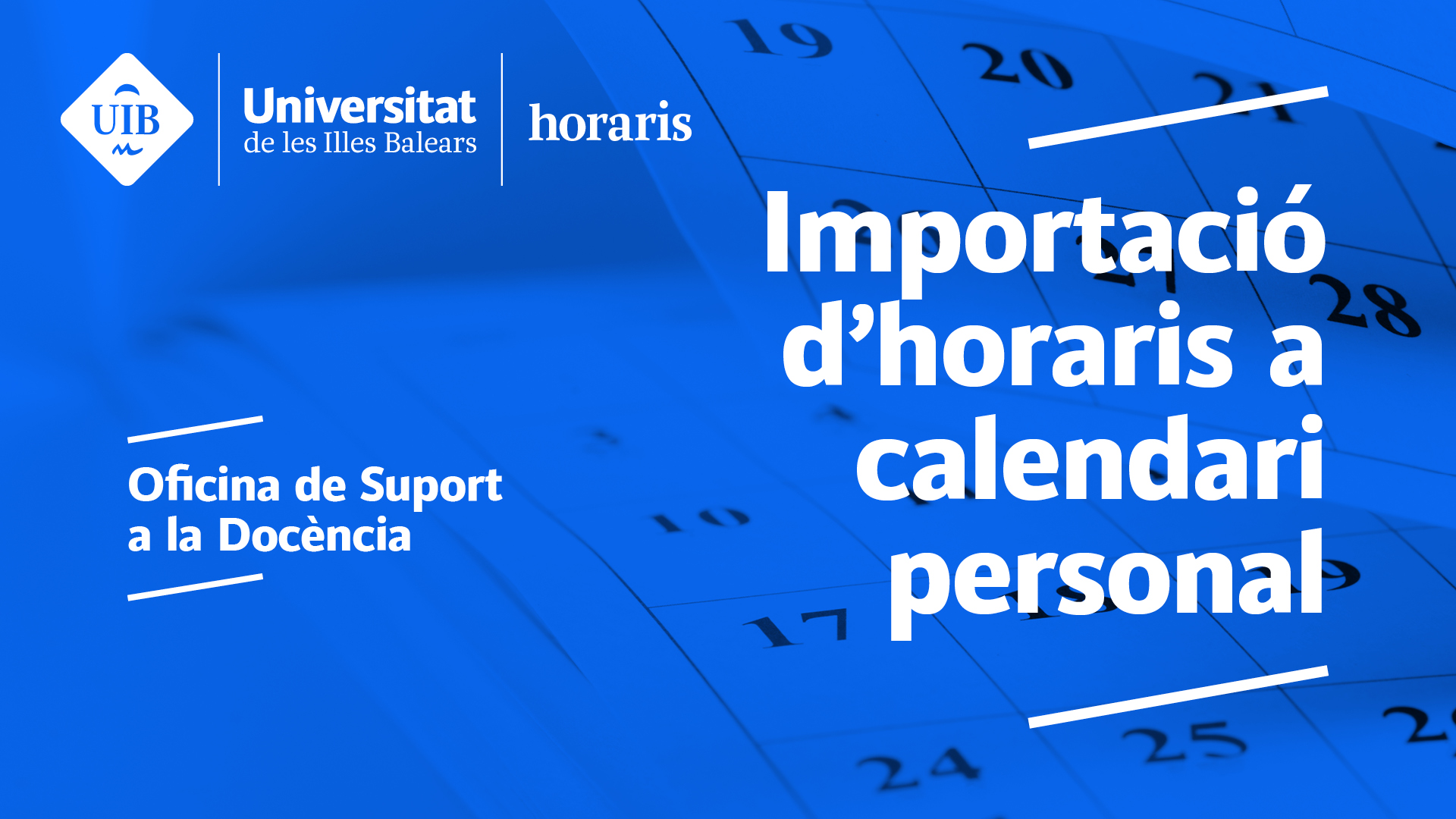 Importació d'horaris a calendari personal