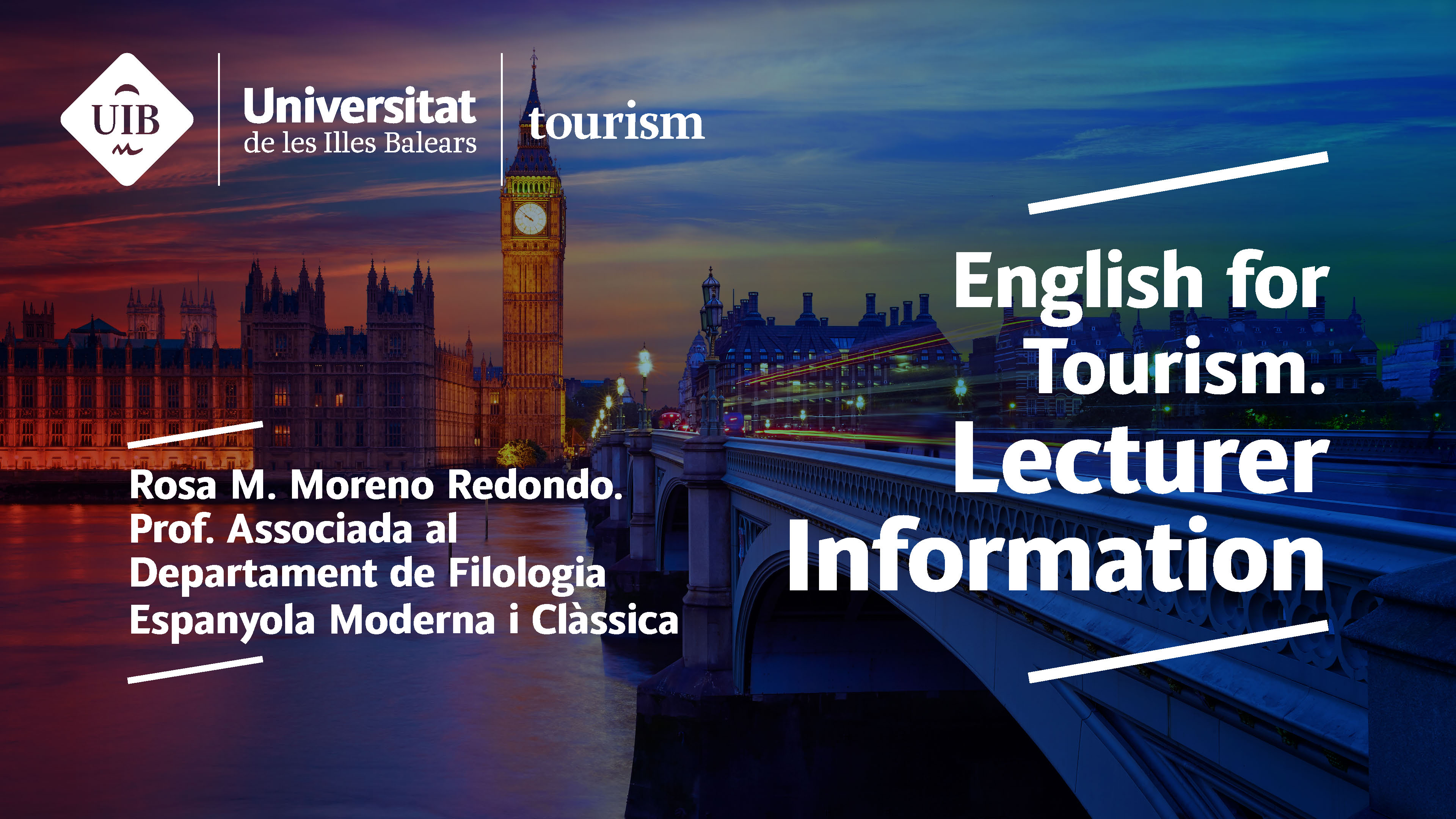 English for Tourism. Lecturer Information