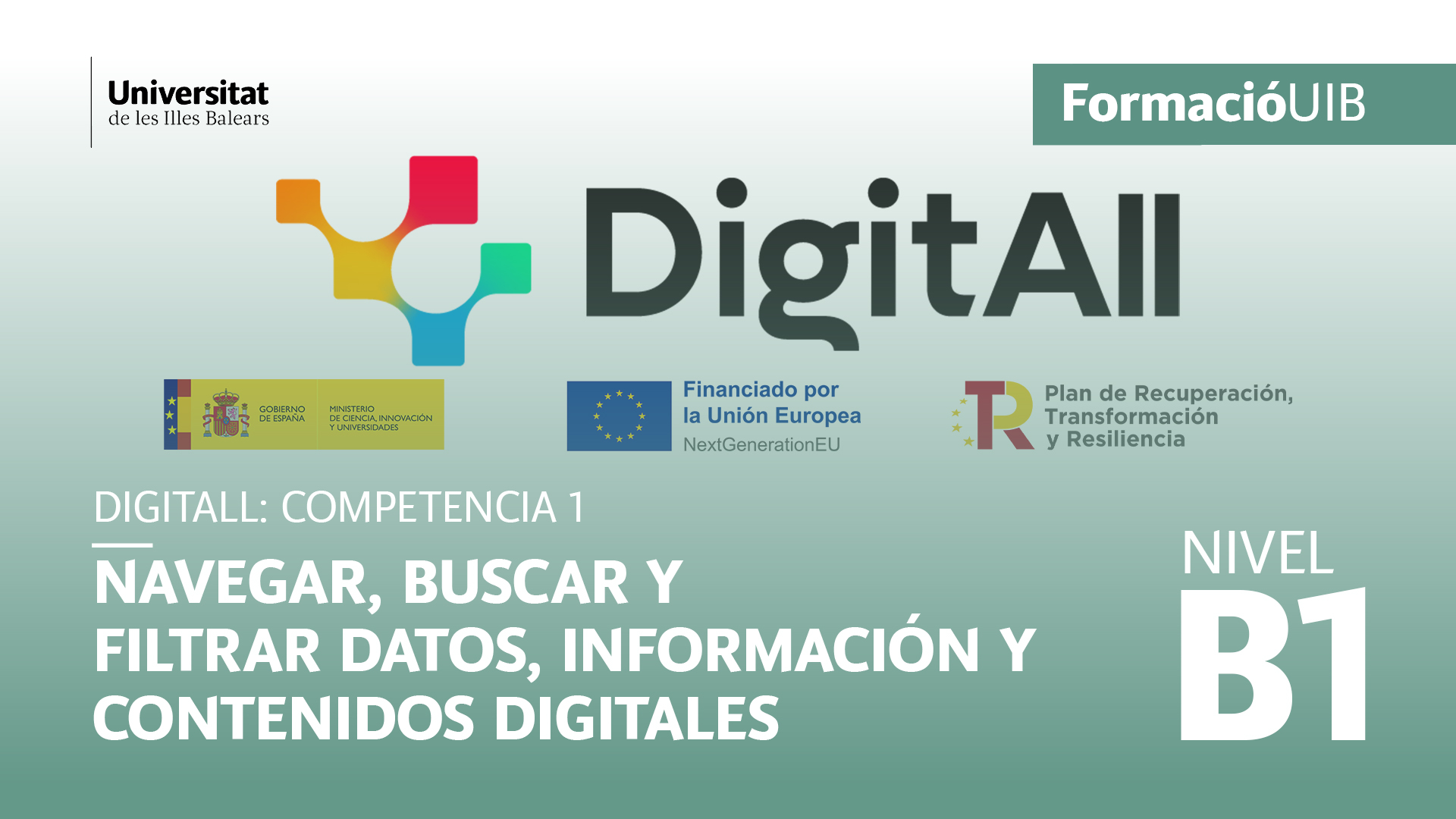 (Level B1) Introduction to data, information and digital content management