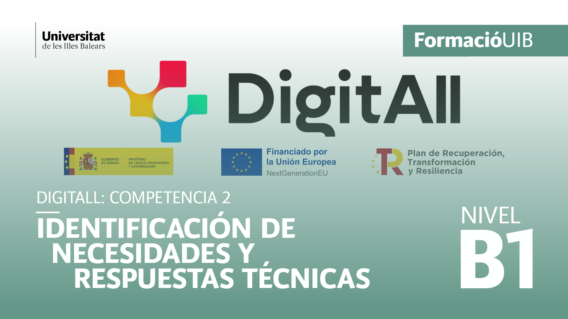 (Level B1) Introduction to the identification of technological needs and responses